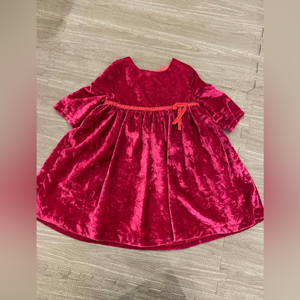 Mini Boden Crushed Velvet Holiday Dress